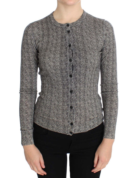 Dolce &amp; Gabbana Schwarz-Weiß-Wolltop-Cardigan