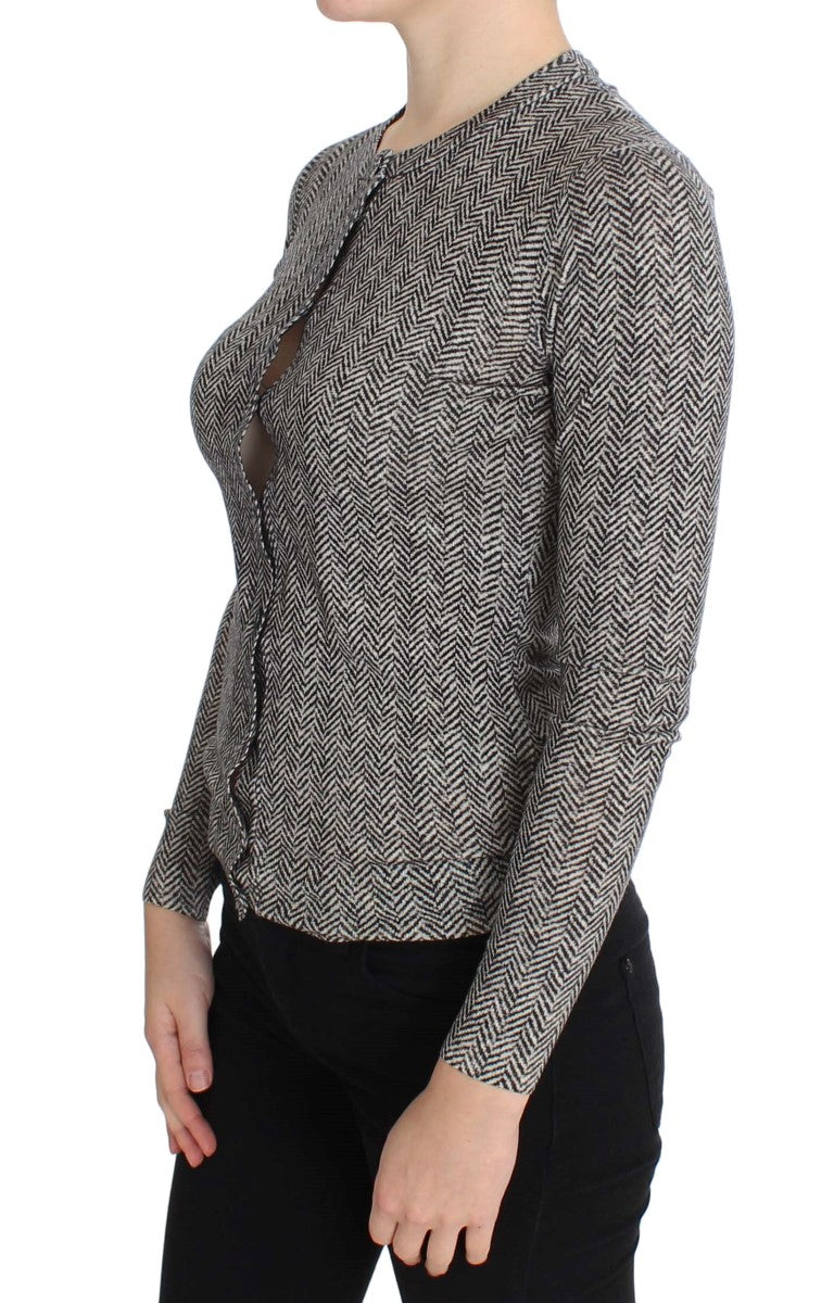 Dolce &amp; Gabbana Schwarz-Weiß-Wolltop-Cardigan