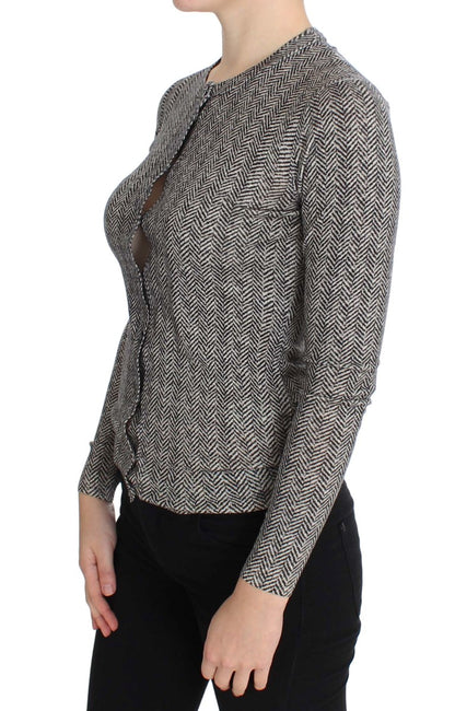 Dolce &amp; Gabbana Schwarz-Weiß-Wolltop-Cardigan