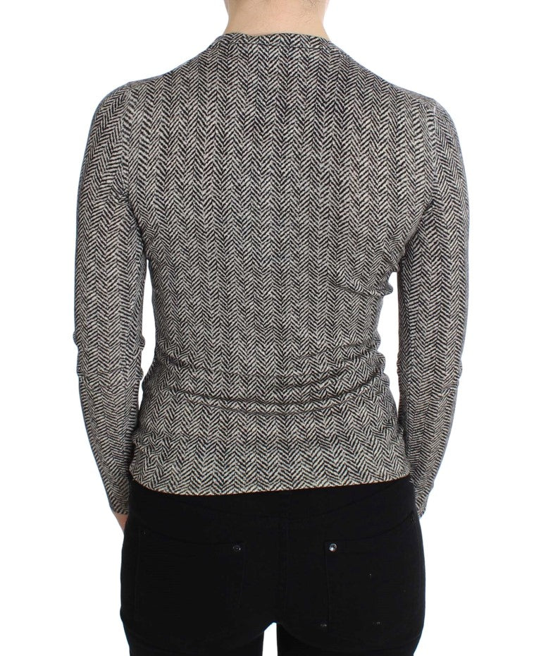 Dolce &amp; Gabbana Schwarz-Weiß-Wolltop-Cardigan