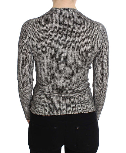 Dolce &amp; Gabbana Schwarz-Weiß-Wolltop-Cardigan