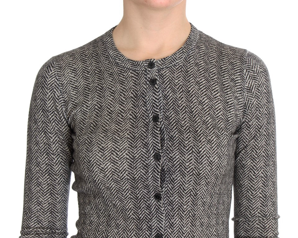 Dolce &amp; Gabbana Schwarz-Weiß-Wolltop-Cardigan