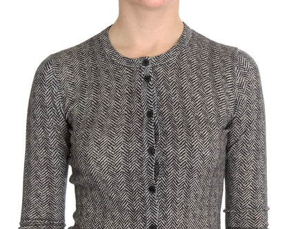 Dolce &amp; Gabbana Schwarz-Weiß-Wolltop-Cardigan