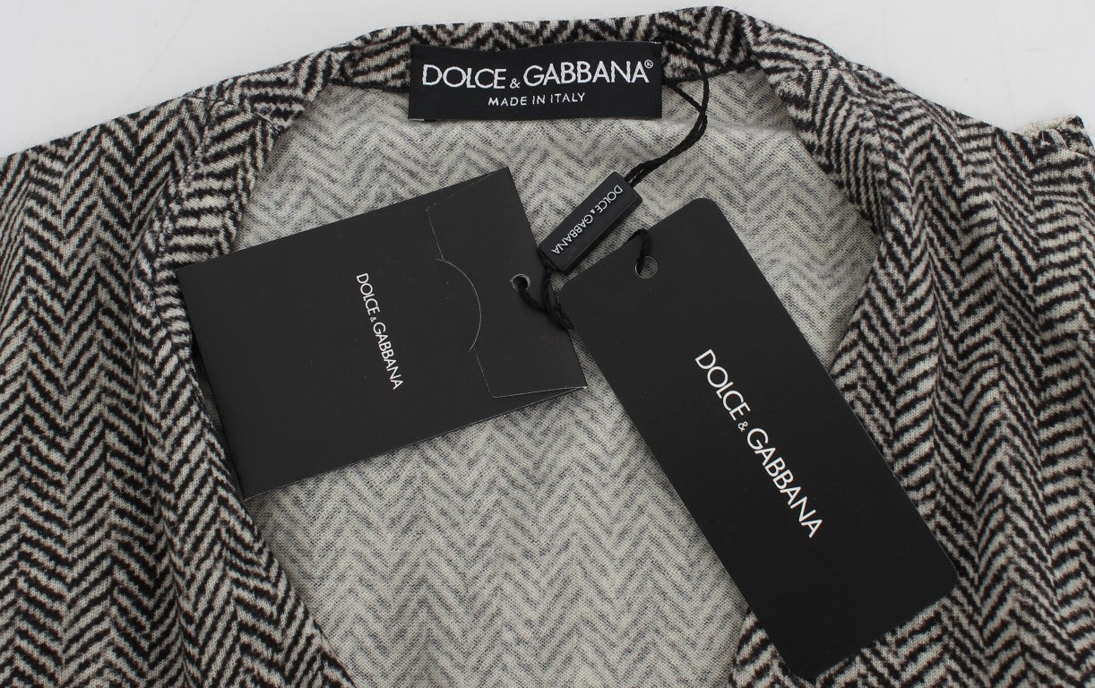 Dolce &amp; Gabbana Schwarz-Weiß-Wolltop-Cardigan