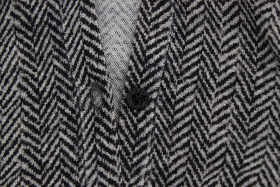 Dolce &amp; Gabbana Schwarz-Weiß-Wolltop-Cardigan