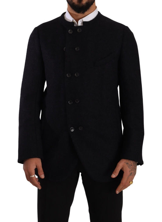 Dolce &amp; Gabbana Graue Alpaka-Manteljacke mit Knopfleiste für Herren