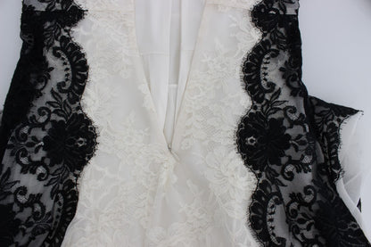 Dolce &amp; Gabbana – Langes Abendkleid aus weißer Blumenspitze