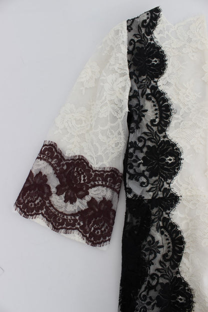 Dolce &amp; Gabbana – Langes Abendkleid aus weißer Blumenspitze