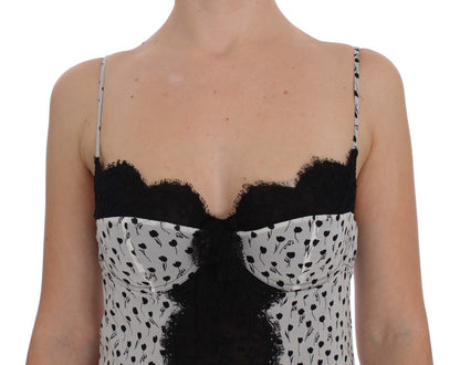 Dolce &amp; Gabbana – Schwarzes Babydoll-Dessous-Oberteil aus Seidenspitze