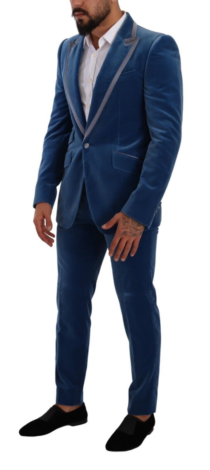 Dolce &amp; Gabbana Blue SICILIA Velvet Slim Fit 2 Piece Suit