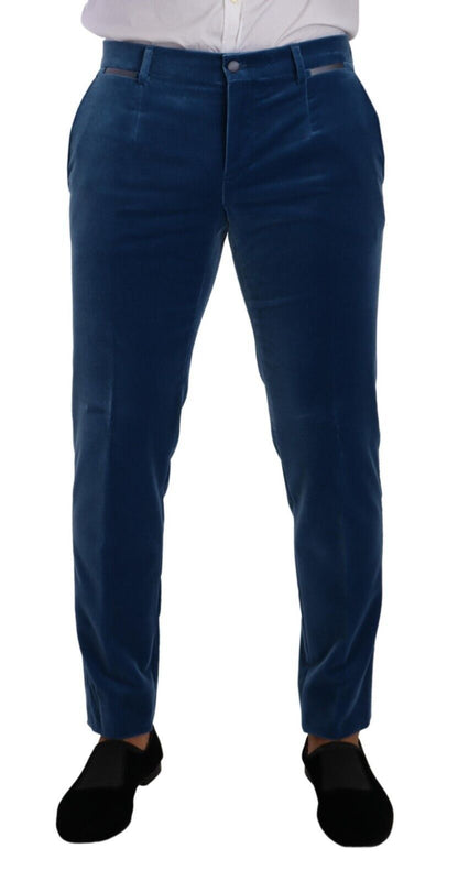 Dolce &amp; Gabbana Blue SICILIA Velvet Slim Fit 2 Piece Suit