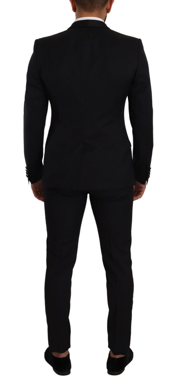 Dolce &amp; Gabbana Black Fantasy GOLD Wool Slim Fit 2 Piece Suit