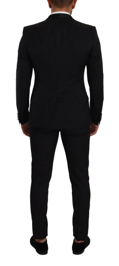 Dolce &amp; Gabbana Black Fantasy GOLD Wool Slim Fit 2 Piece Suit