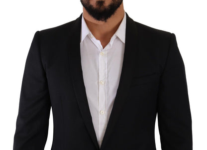 Dolce &amp; Gabbana Black Fantasy GOLD Wool Slim Fit 2 Piece Suit