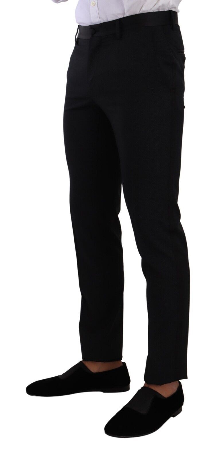 Dolce &amp; Gabbana Black Fantasy GOLD Wool Slim Fit 2 Piece Suit