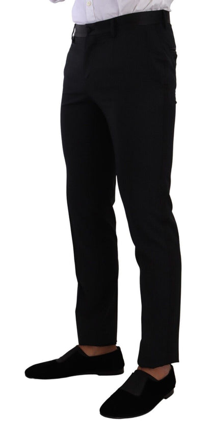 Dolce &amp; Gabbana Black Fantasy GOLD Wool Slim Fit 2 Piece Suit