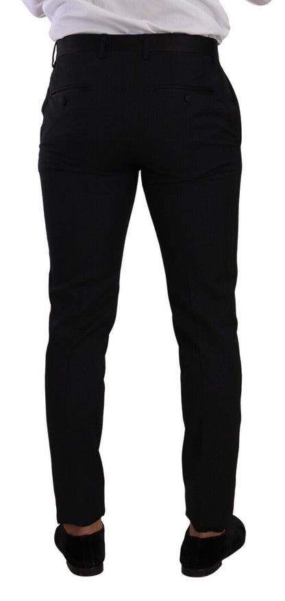 Dolce &amp; Gabbana Black Fantasy GOLD Wool Slim Fit 2 Piece Suit