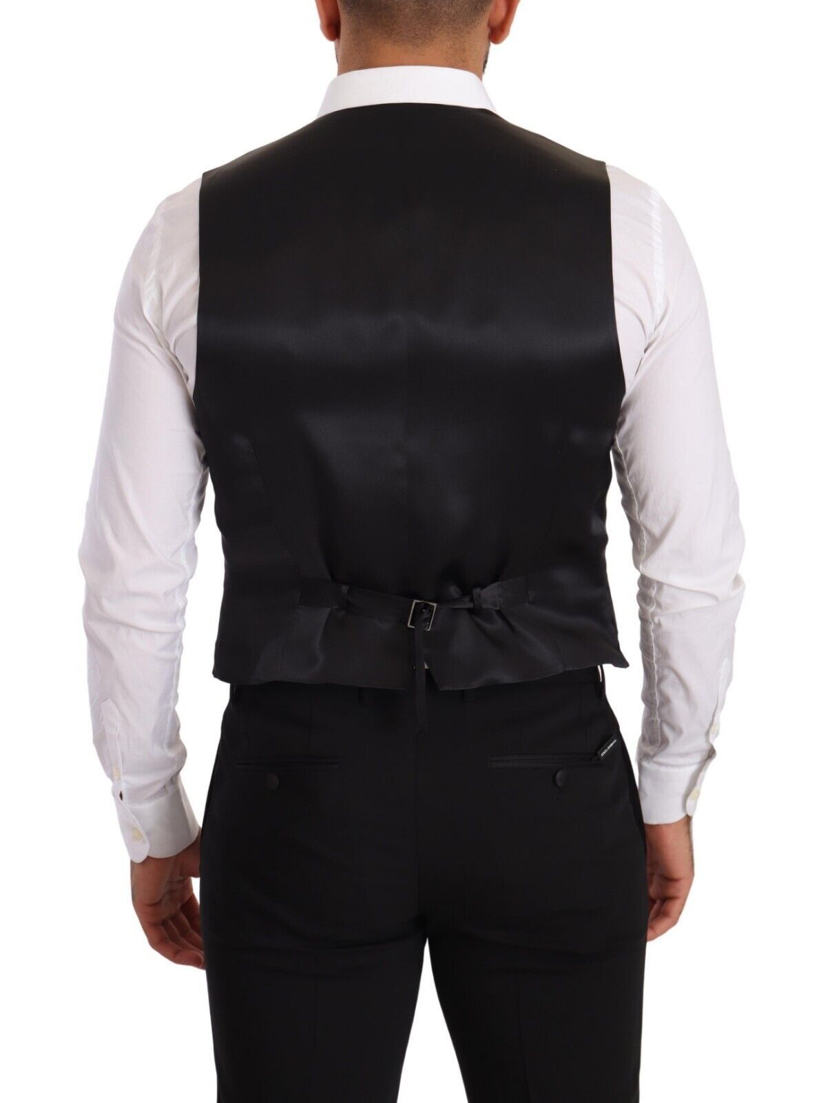 Dolce &amp; Gabbana – Graue Weste aus Seide im Slim Fit