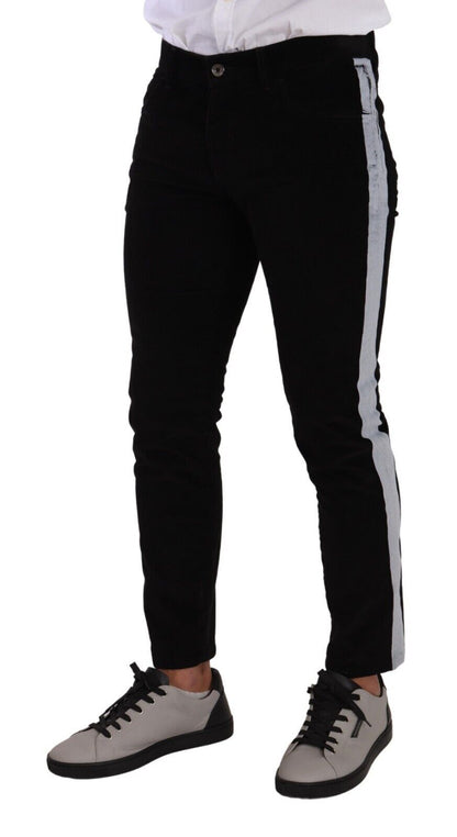 Dolce &amp; Gabbana – Schwarze Skinny-Cordjeans aus Baumwollstretch
