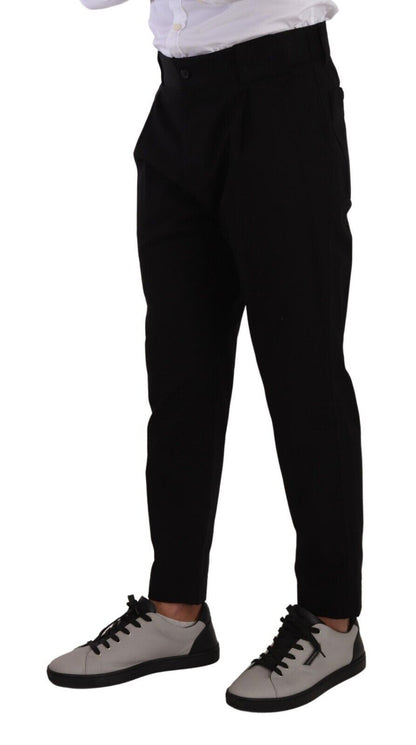 Dolce &amp; Gabbana – Schwarze Chinohose aus Baumwollstretch