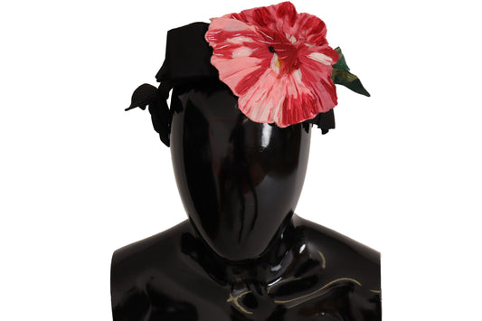 Dolce &amp; Gabbana Schwarzes Seiden-Weiß-Haar-Parrucchiera-Diadem-Stirnband