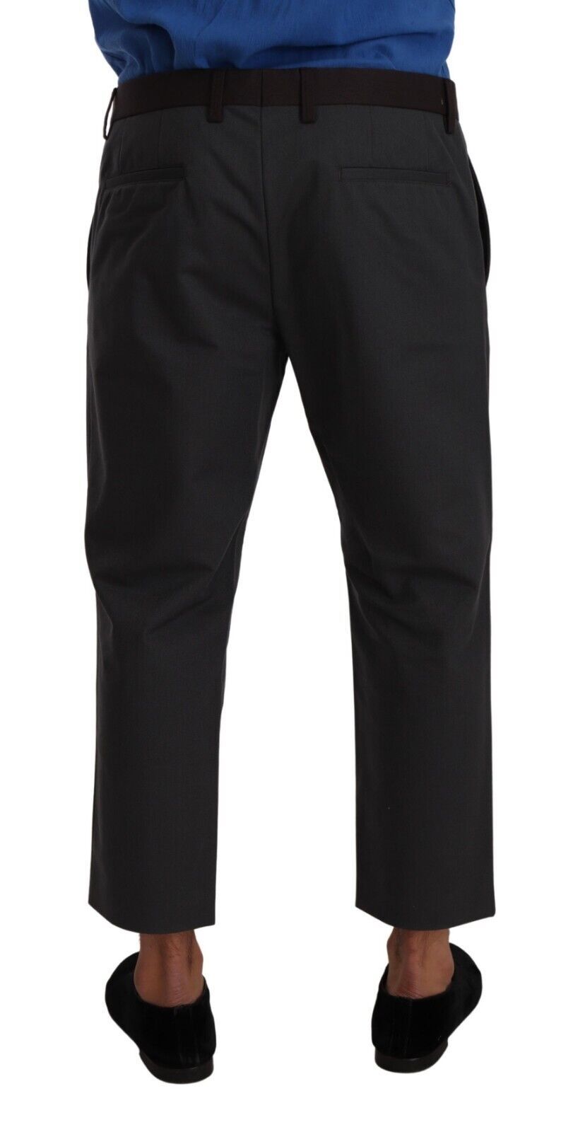 Dolce &amp; Gabbana Graue Bordeaux gestreifte Cropped-Hose
