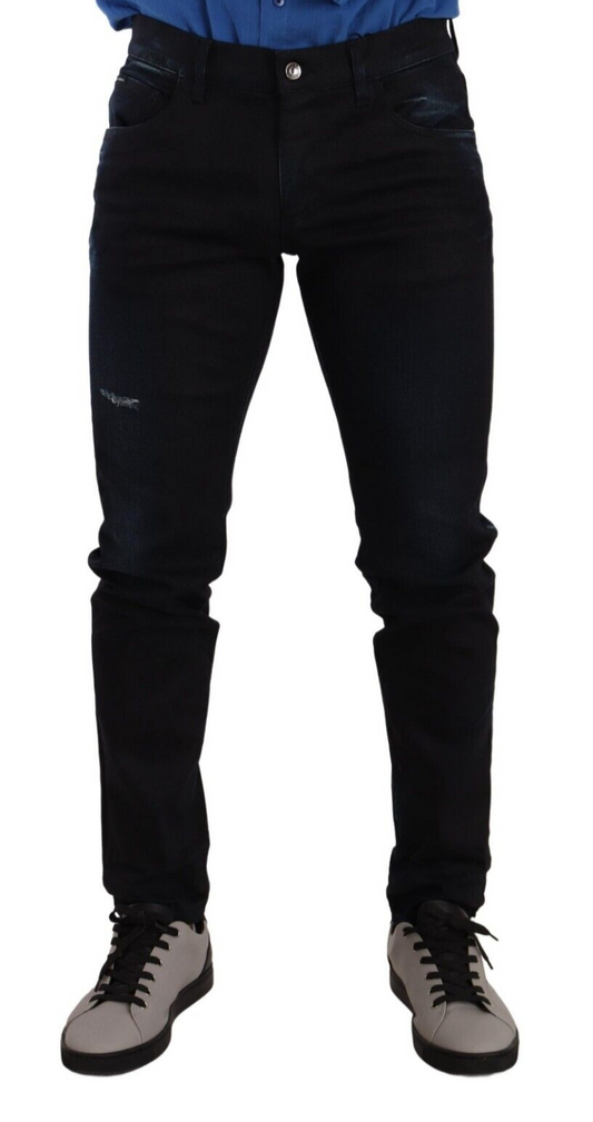 Dolce &amp; Gabbana – Blaue Skinny-Jeans aus Baumwollstretch