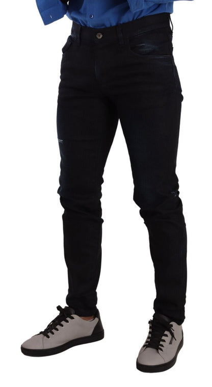 Dolce &amp; Gabbana – Blaue Skinny-Jeans aus Baumwollstretch