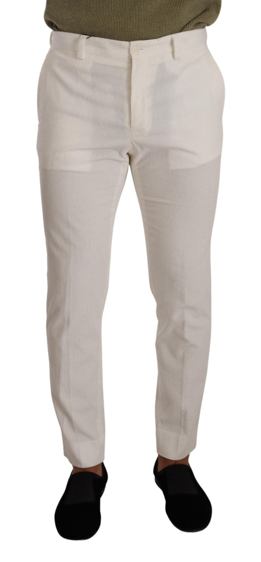Dolce &amp; Gabbana – Enge Cordhose aus weißer Baumwolle