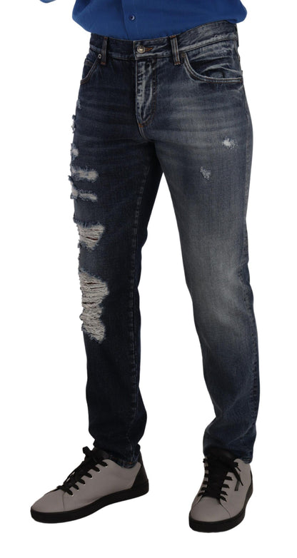 Dolce &amp; Gabbana Blaue Jeanshose aus Baumwolle in normaler Passform