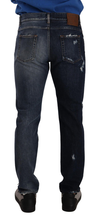 Dolce &amp; Gabbana Blaue Jeanshose aus Baumwolle in normaler Passform