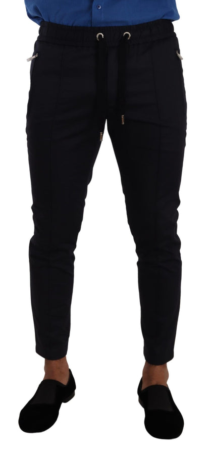 Dolce &amp; Gabbana – Blaue Jogginghose aus Baumwollstretch