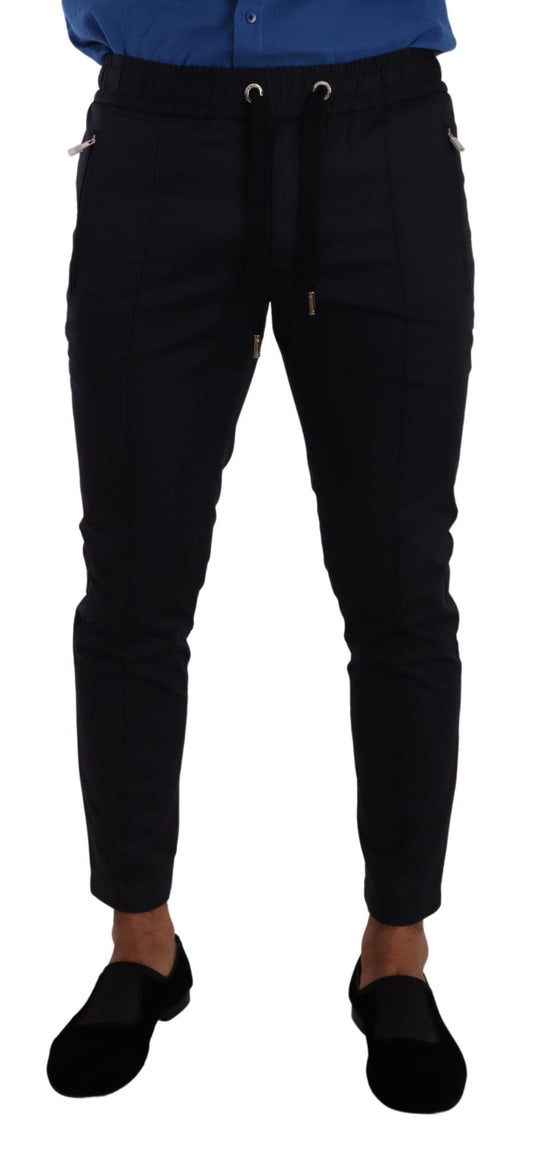 Dolce &amp; Gabbana – Blaue Jogginghose aus Baumwollstretch