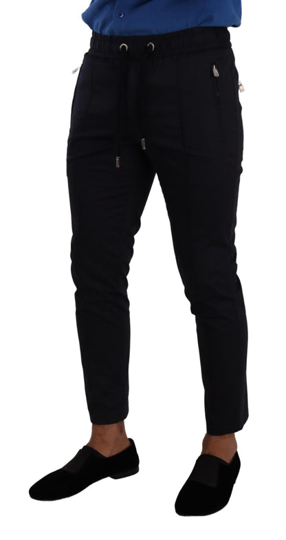 Dolce &amp; Gabbana – Blaue Jogginghose aus Baumwollstretch