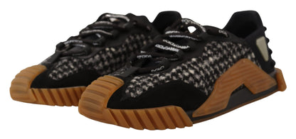 Dolce &amp; Gabbana – NS1 – Schnürsneaker aus Stoff in Schwarz und Weiß