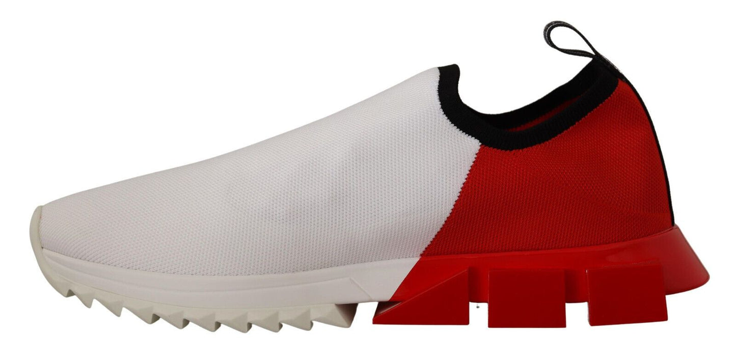 Dolce &amp; Gabbana Weiß-Rote Sorrento Sandalen Sneakers