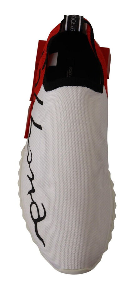 Dolce &amp; Gabbana Weiß-Rote Sorrento Sandalen Sneakers
