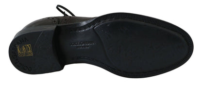 Dolce &amp; Gabbana – Formelle Derby-Schuhe aus braunem Leder mit Flügelkappe