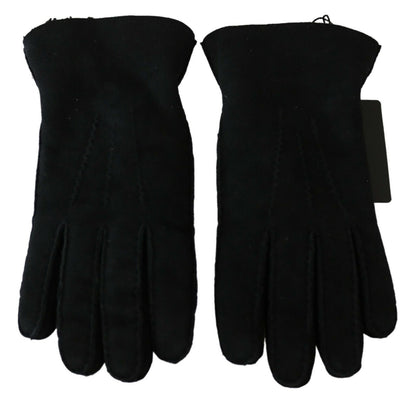 Dolce &amp; Gabbana – Schwarze Motorrad-Biker-Fäustlinge aus Leder