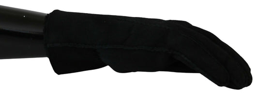 Dolce &amp; Gabbana – Schwarze Motorrad-Biker-Fäustlinge aus Leder