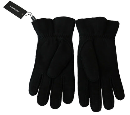 Dolce &amp; Gabbana – Schwarze Motorrad-Biker-Fäustlinge aus Leder