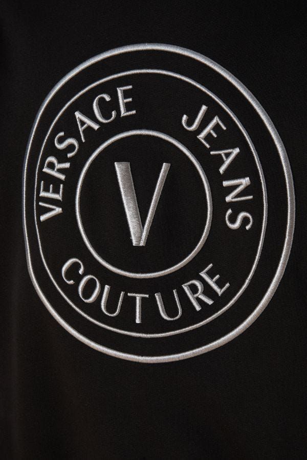 Versace Jeans – Umwerfendes schwarzes Baumwoll-Sweatshirt mit Kapuze