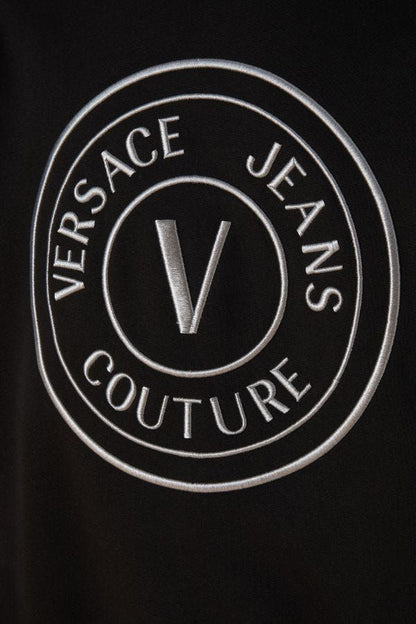 Versace Jeans – Umwerfendes schwarzes Baumwoll-Sweatshirt mit Kapuze