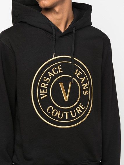 Versace Jeans – Schickes schwarzes Kapuzensweatshirt