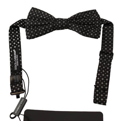 Dolce &amp; Gabbana – Schwarze Papillon-Krawatte aus 100 % Seide mit verstellbarem Hals