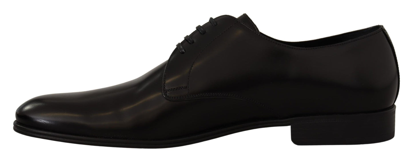 Dolce &amp; Gabbana – Formelle Derby-Schuhe aus schwarzem Leder mit Schnürung