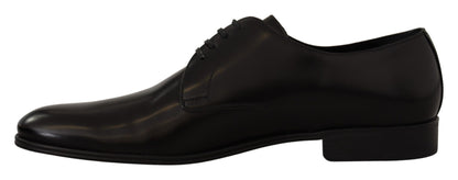 Dolce &amp; Gabbana – Formelle Derby-Schuhe aus schwarzem Leder mit Schnürung