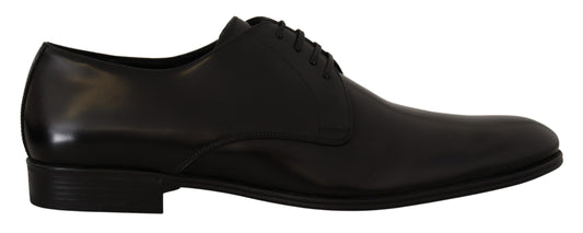 Dolce &amp; Gabbana – Formelle Derby-Schuhe aus schwarzem Leder mit Schnürung