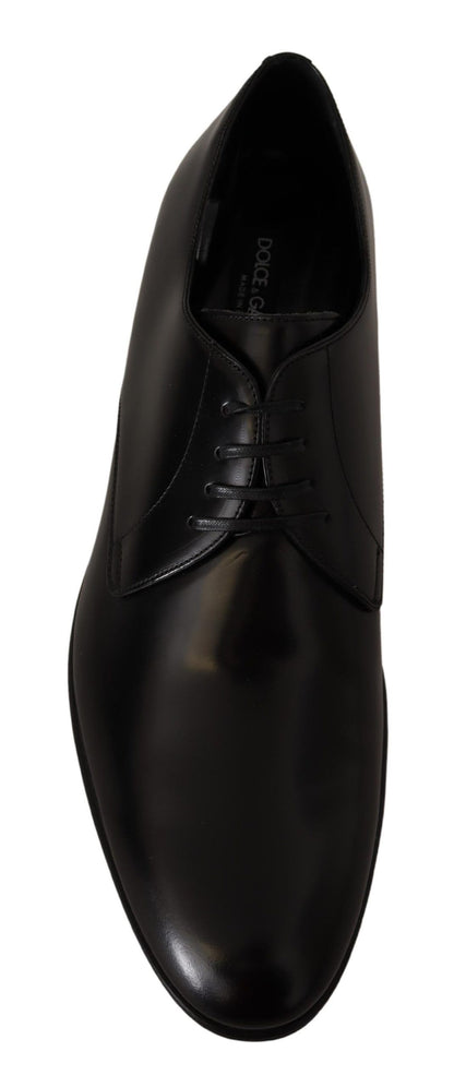 Dolce &amp; Gabbana – Formelle Derby-Schuhe aus schwarzem Leder mit Schnürung