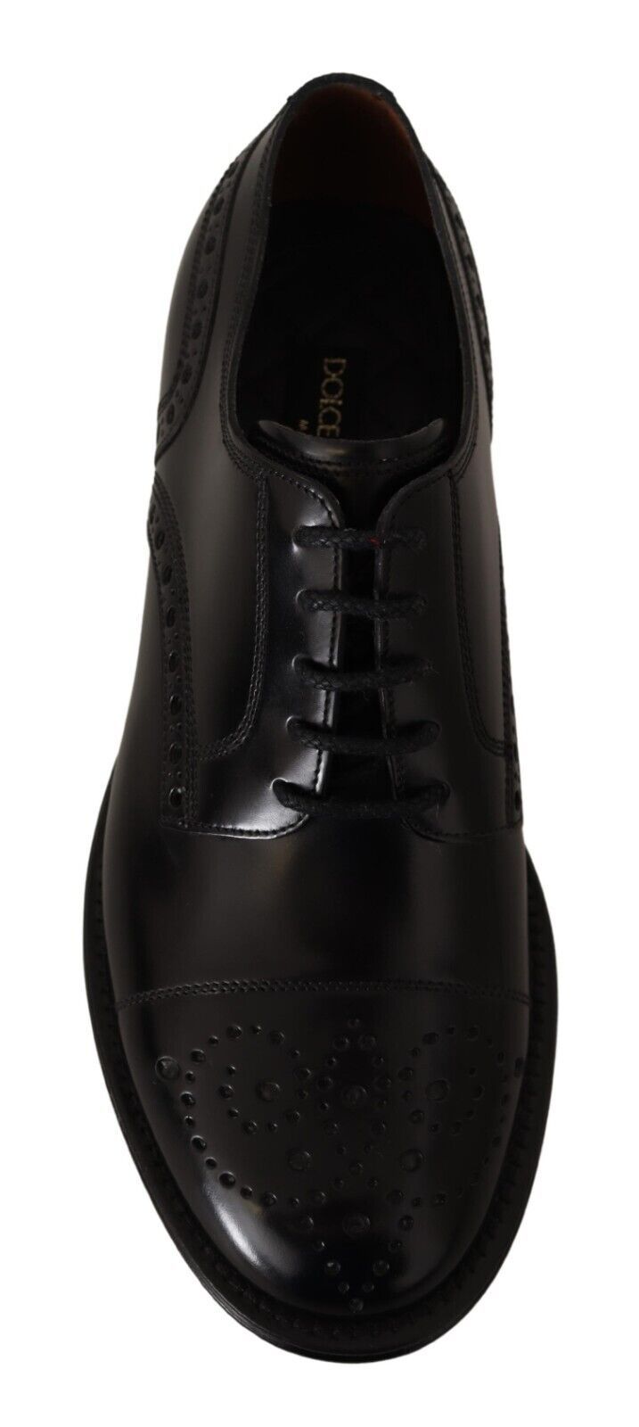 Dolce &amp; Gabbana – Formelle Derby-Schuhe aus schwarzem Leder mit Flügelkappe für Herren